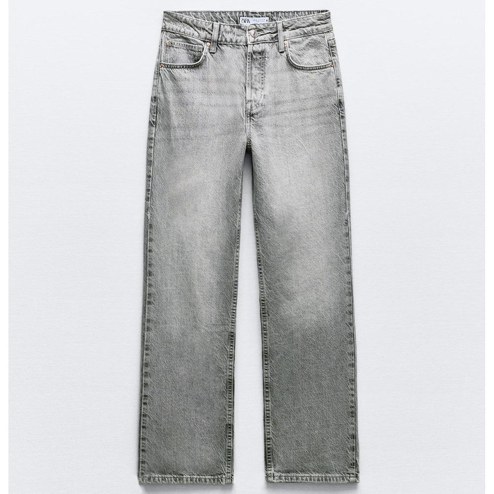 New. Zara Women's Light Gray Straight Leg Jeans‎ Size 4 NWT